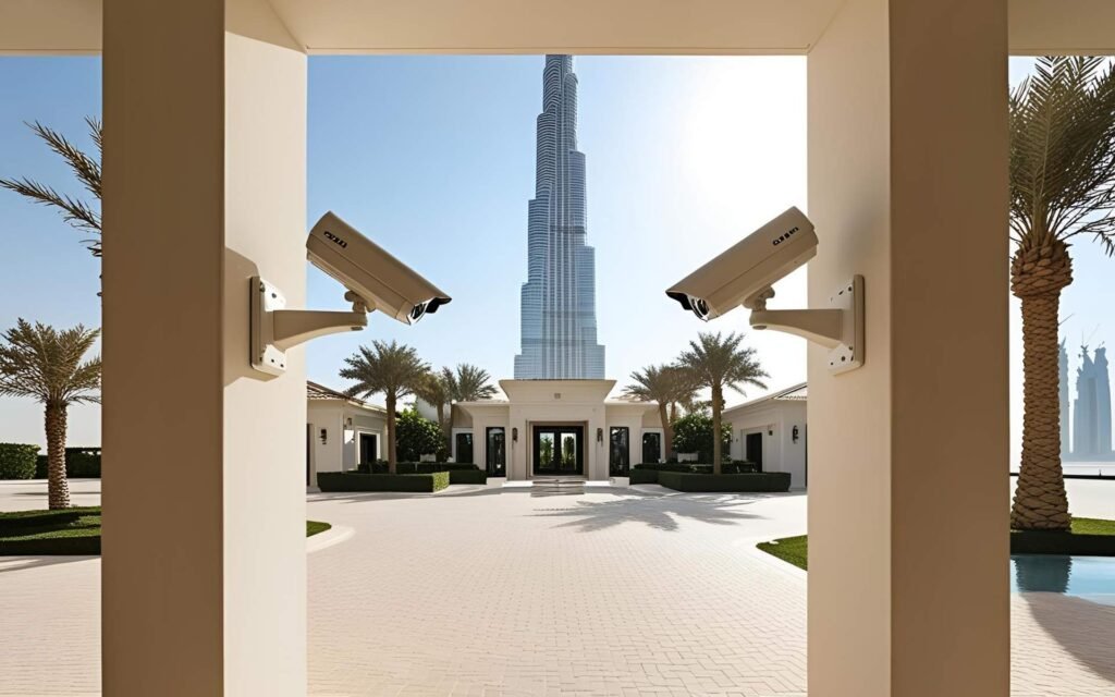 CTV cameras installed on a modern Dubai villa for enhanced security