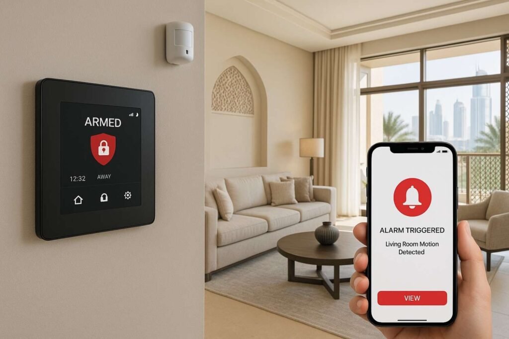 Smart alarm system in a luxury Dubai villa